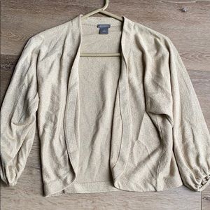 Ann Taylor gold sparkly dressy cardigan